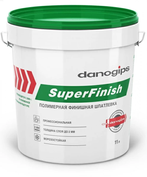Шпатлевка готовая DANOGIPS SuperFinish (28кг/17л)