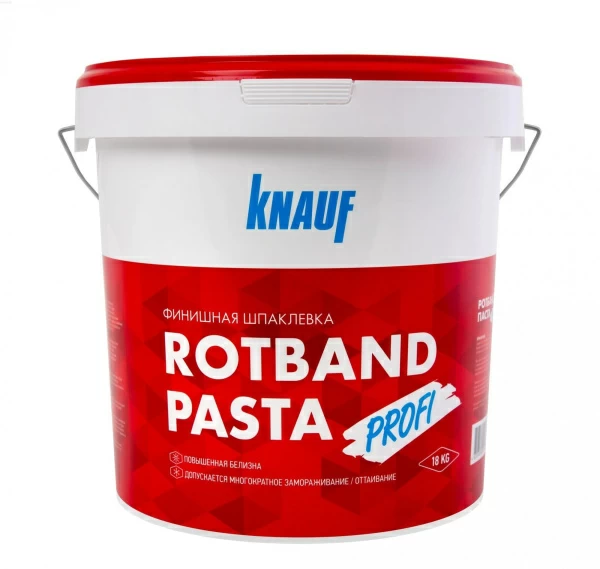Шпаклевка готовая финишная КНАУФ-Ротбанд Паста Профи, 18 кг