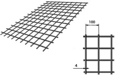 Сетка сварная дорожная 100х100х4 мм в картах 1,5х2м